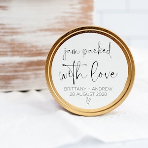 Jam Packed With Love Stickers, Custom Jam Jar Wedding Thank You Favor Stickers, Round Candy Labels, Circle Bag Tags, Baby Shower Favours
