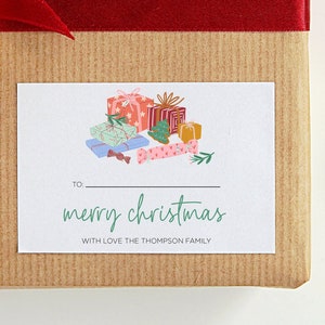 Etiquetas adesivas personalizadas para presentes de Natal, presentes fofos para amigos, etiquetas divertidas e modernas para o Natal, selos simples para envelopes, etiquetas para presentes de Natal