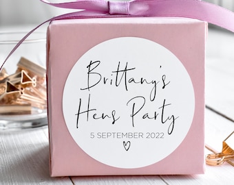 Hen's Night Party Thank You Favor Stickers, Bachelorette Cute Party Tags, Bride to Be Round Candy Labels, Favour Bag, Envelopes Invitations
