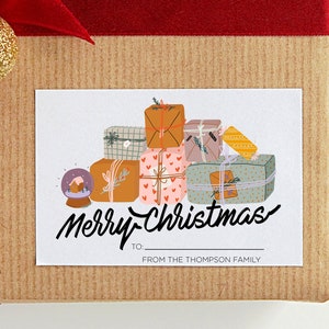 Etiquetas adesivas personalizadas para presentes de Natal, presentes fofos para amigos, etiquetas divertidas e modernas para o Natal, selos simples para envelopes, etiquetas para presentes de Natal