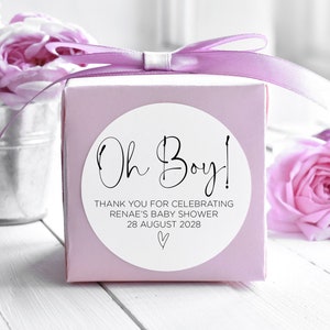 Oh Boy Baby Shower Thank You Favor Stickers, Cute It&#39;s a Boy Baby Shower Cute Party Tags, Round Candy Labels, Favour Bag, I&#39;m Pregnant