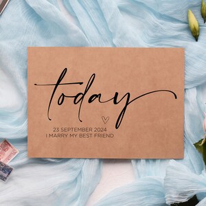 Regalo del novio, Tarjeta para mi novio, Boda rústica de la novia, Hoy me caso con mi mejor amigo, Tarjetas del día de la boda, Regalo del marido, Regalos del día de la boda