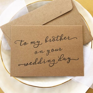 To My Brother On Your Wedding Day Card, Brother Wedding Gifts, For Brother, Gift For Groom, Wedding Card, Rustic Card, Eco Friendly Cards