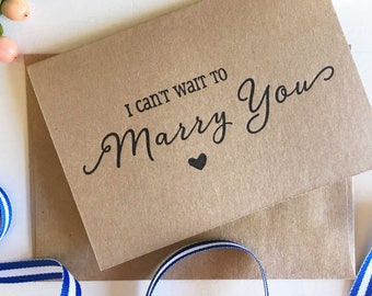 No puedo esperar para casarme con usted tarjeta - regalo de novio de la novia - tarjeta de novio a novia - tarjeta de novia a novio - propuesta de boda - tarjetas de boda rústicas