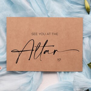Carte de vœux « À vous voir à l'autel » pour le marié, Cadeau de mariage pour un mari, Cartes de vœux pour la mariée le jour du mariage, Amour romantique, Mariage rustique, Kraft pour femme