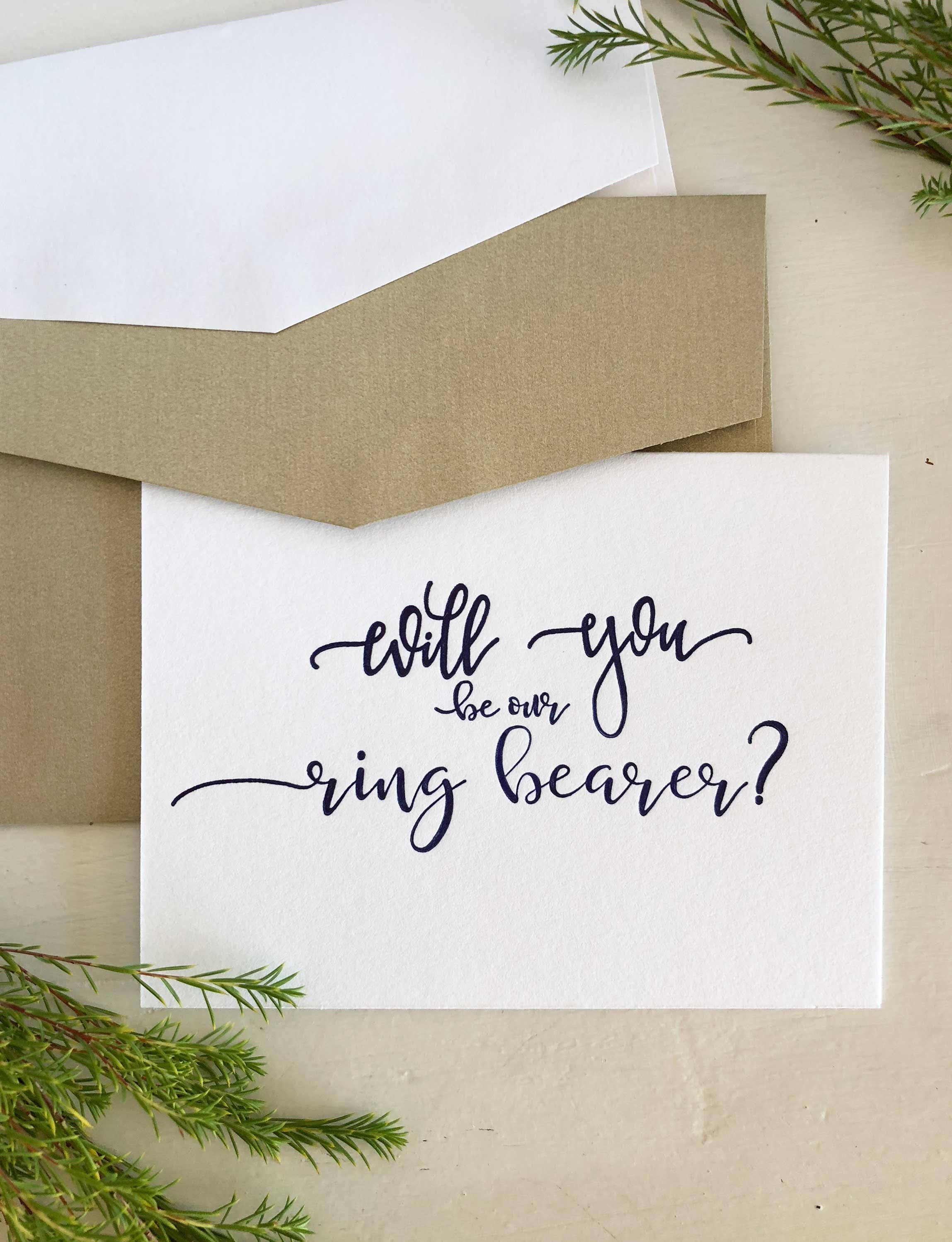 Ring Bearer Card Asking Ring Bearer Gift Will You Be My Ring Etsy