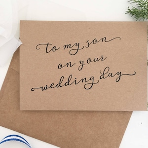To My Son, To My Son on His Wedding Day, To My Son on Your Wedding Day, Card, Grooms Parents Gift, Mother of the Groom, Father of the Groom
