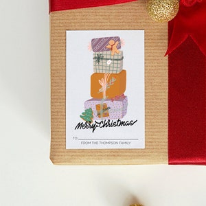 Etiquetas adesivas personalizadas para presentes de Natal, presentes fofos para amigos, etiquetas divertidas e modernas para o Natal, selos simples para envelopes, etiquetas para presentes de Natal
