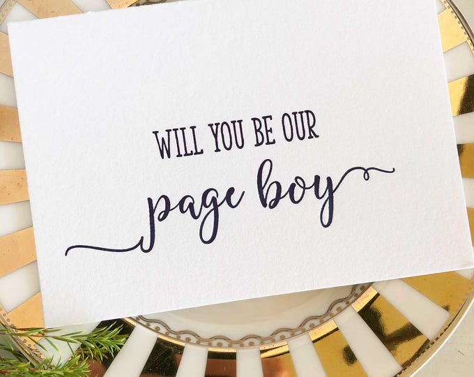 Page Boy Card Page Boy Wedding Page Boy Gift Wedding Cards Etsy
