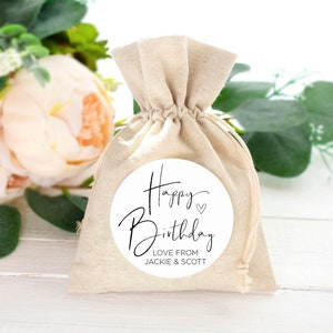 Personalisierte niedliche alles Gute zum Geburtstaggeschenk Aufkleber, Party Aufkleber, quadratische Etiketten, Geburtstagsgeschenk für Familie Freunde, Umschlag Aufkleber, Herz