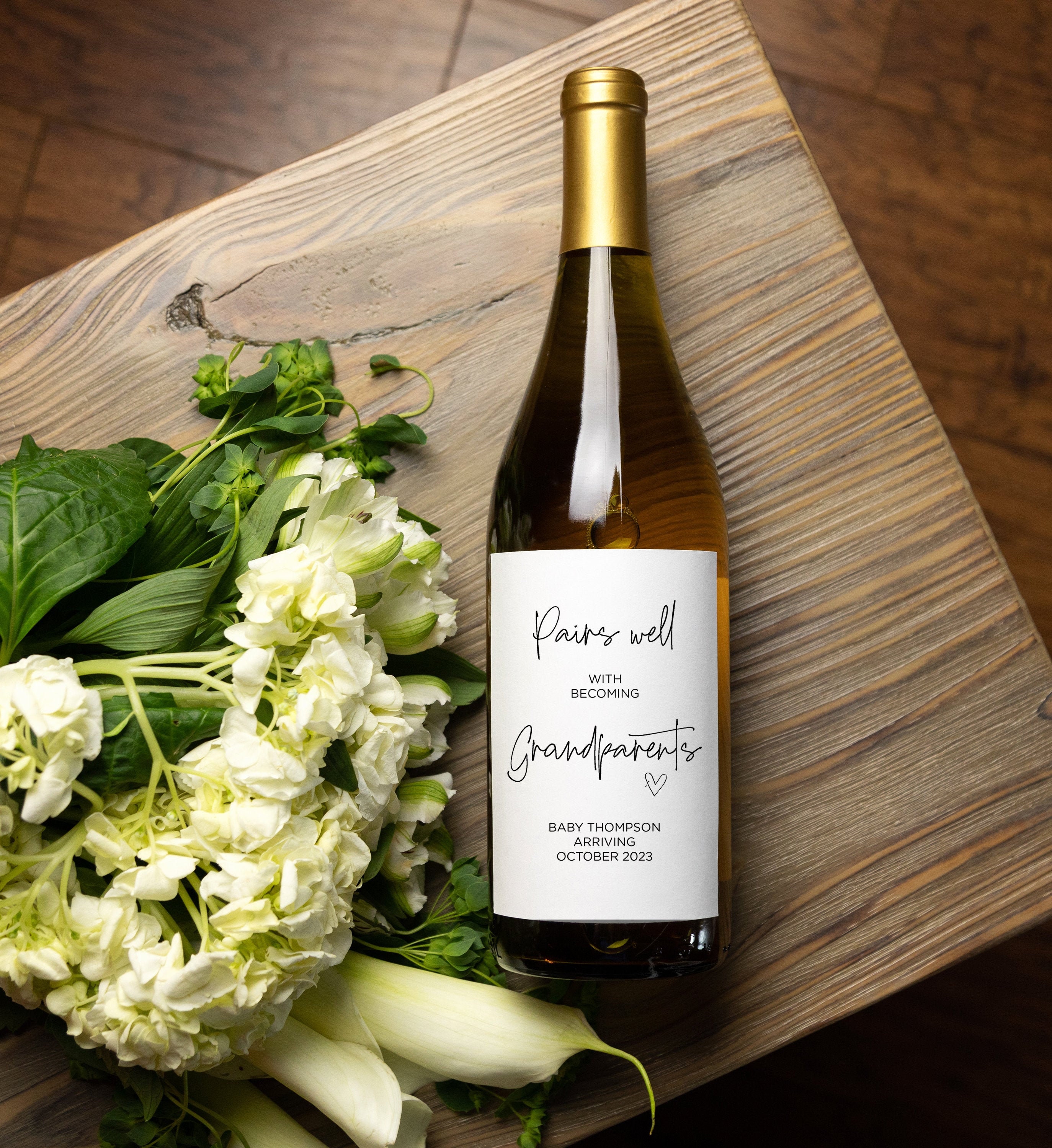 Pregnancy Announcement Wine Label Pairs Well With Etsy