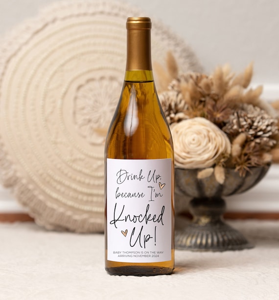 baby announcement wine bag great aunt gifts for baby Funny Pregnancy Announcement Wine Label for Family Friends