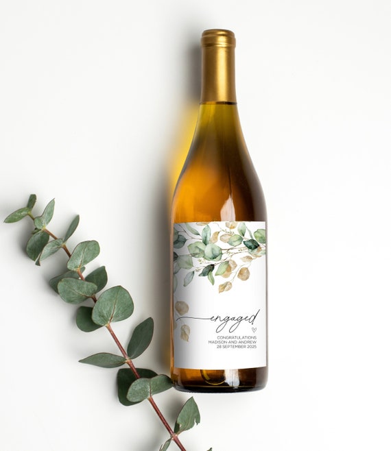 Custom Engagement Wine Bottle Label Pairs Well With Etsy