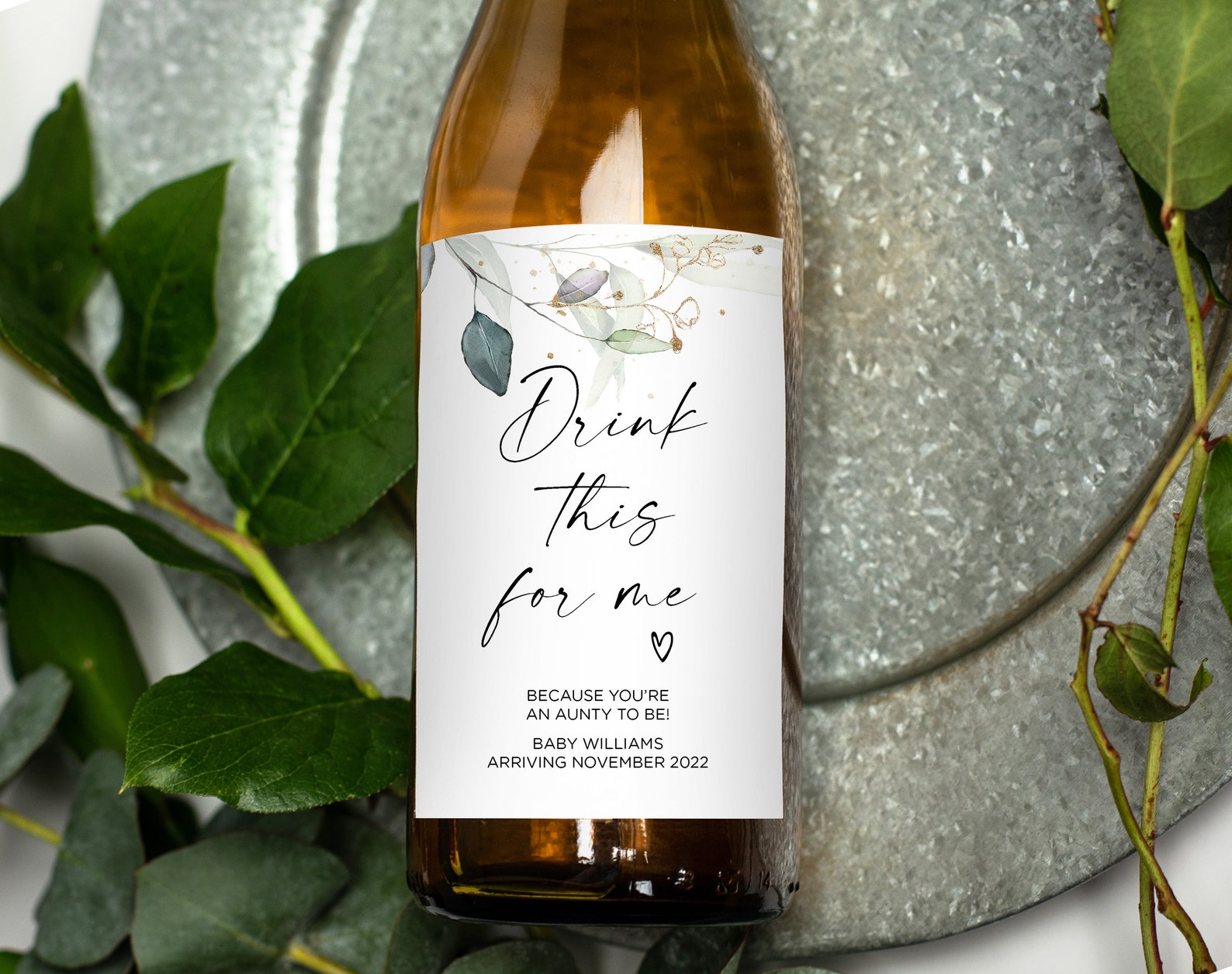 Pregnancy Announcement Wine Label Drink This for Me Aunt Etsy UK