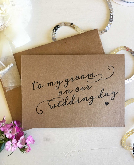 Groom Card From Bride, My Groom Card, Groom Gift From Bride, Husband Gift, Bride To Groom Card, Wedding Cards, Rustic Wedding Day Card