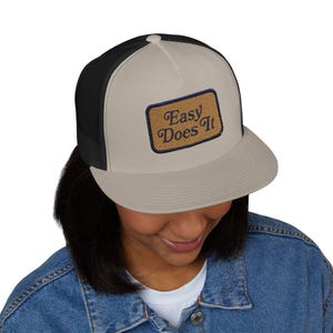 Easy Does It 5 Panel Trucker Cap | Doormat Patch Design, Casual Summer Hat