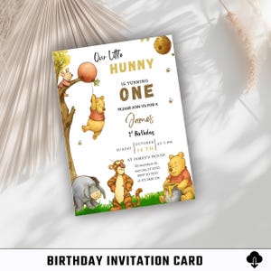 Cartão de convite de aniversário / Cartão digital / Cartão para impressão / Cartão editável / Convite para festa / Modelo Canva / Celebração / Cartão minimalista