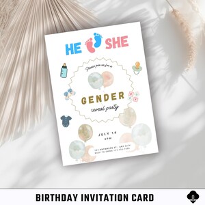 Cartão de convite de aniversário / Cartão digital / Cartão para impressão / Cartão editável / Convite para festa / Modelo Canva / Celebração / Cartão minimalista