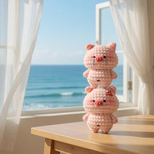 Haakpatroon voor een varkentje (PDF), schattig amigurumi varkentje knuffel, huilend varkentje speelgoed, makkelijk doe-het-zelf cadeau voor beginners