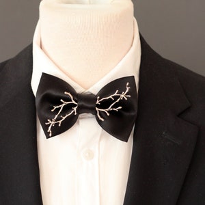 Black bowtie, silver men&#39;s elegant satin bow tie for men, wedding bow tie black satin bowtie formal attire groomsmen gift set boys prom