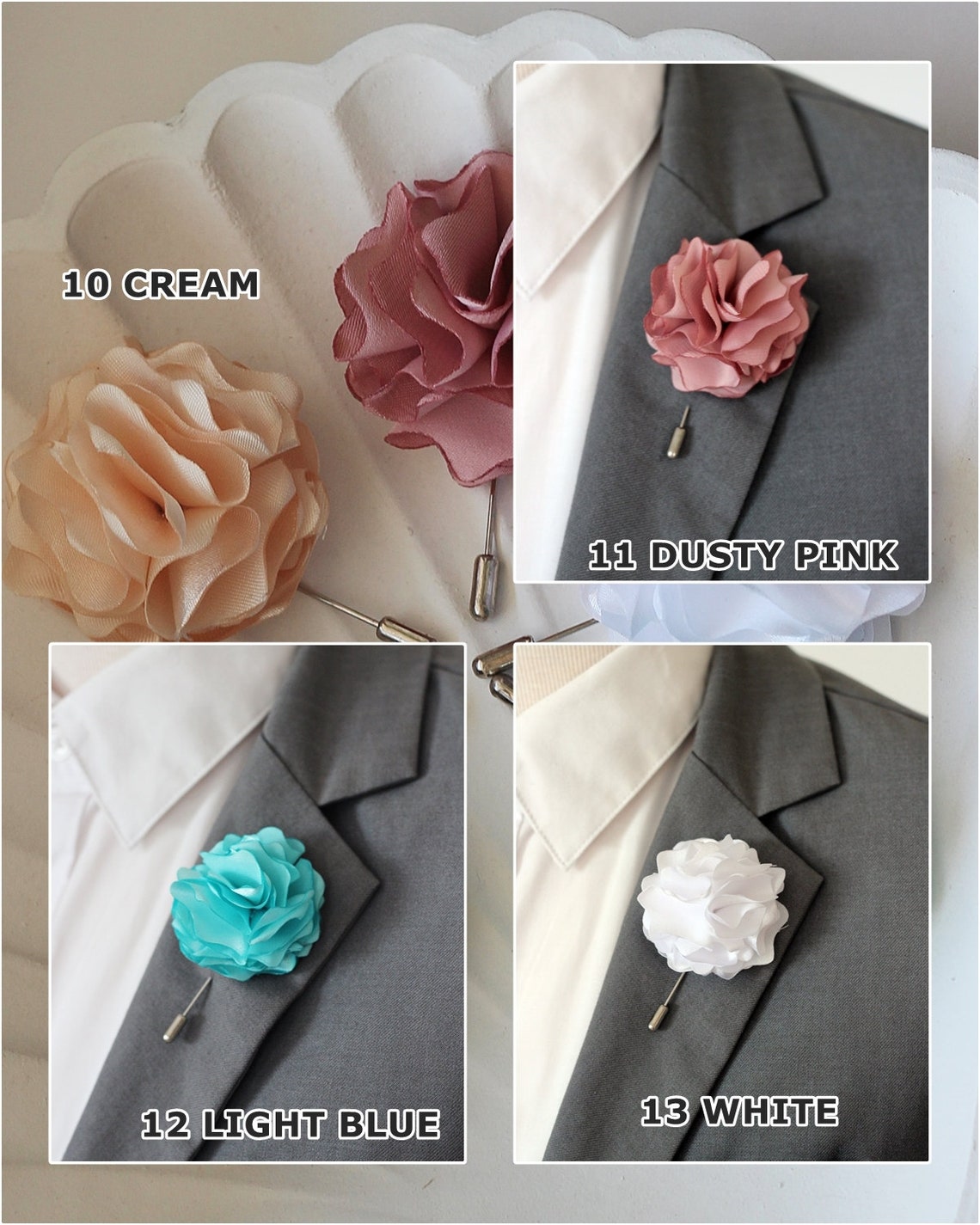 1 Flower Lapel Pin Mens Lapel Flower Boutonniere Dusty Rose Etsy