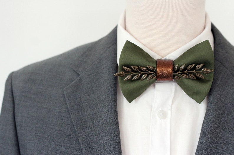 Hunters Green Satin Mens Tuxedo Bow Tie Hunters Green Rust Etsy