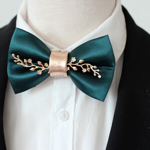 Emerald Green Satin Bow Tie, Green Formal Bowties for Men Hunters Green ...