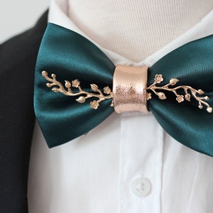 Emerald Green Satin Bow Tie, Green Formal Bowties for Men Hunters Green ...