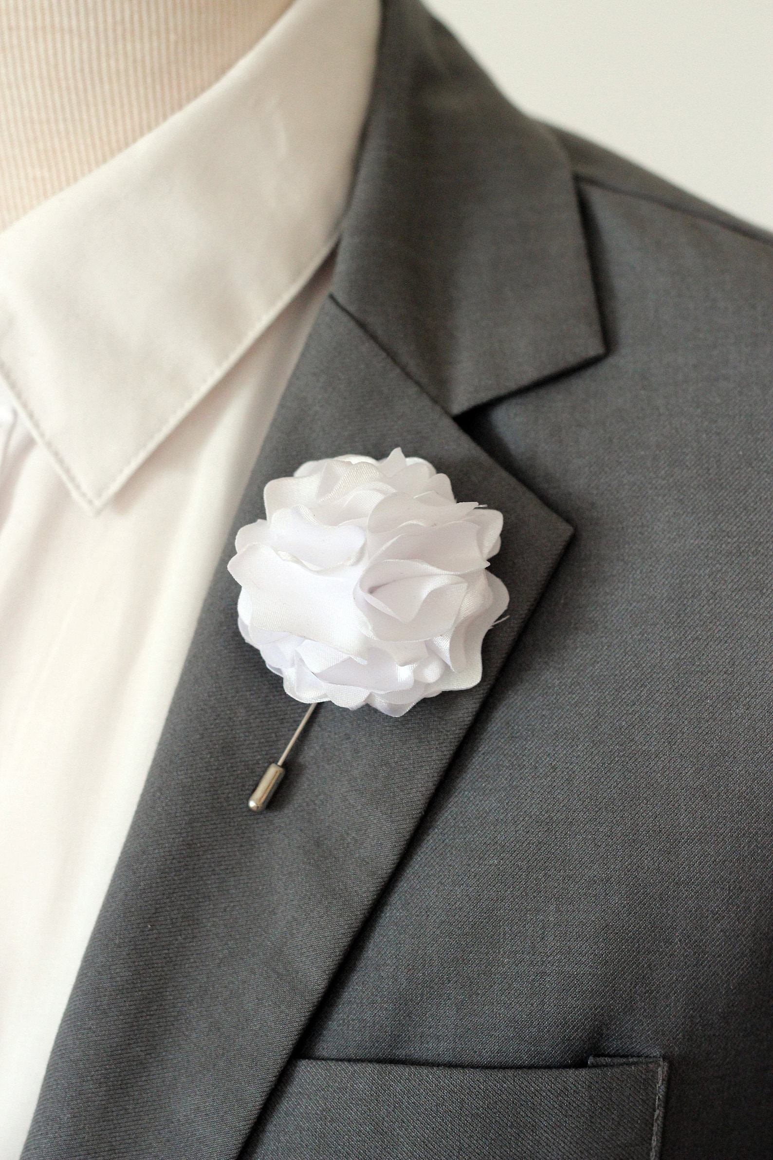 1 Flower Lapel Pin Mens Lapel Flower Boutonniere Dusty Rose | Etsy