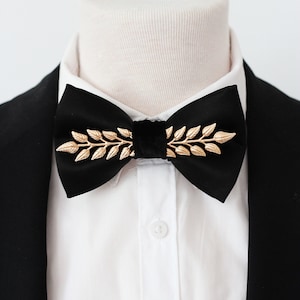 Black bowtie, Gold mens silk bow tie for men, gold wedding bow tie black satin bowtie bow tie formal attire groomsmen gift set boys prom