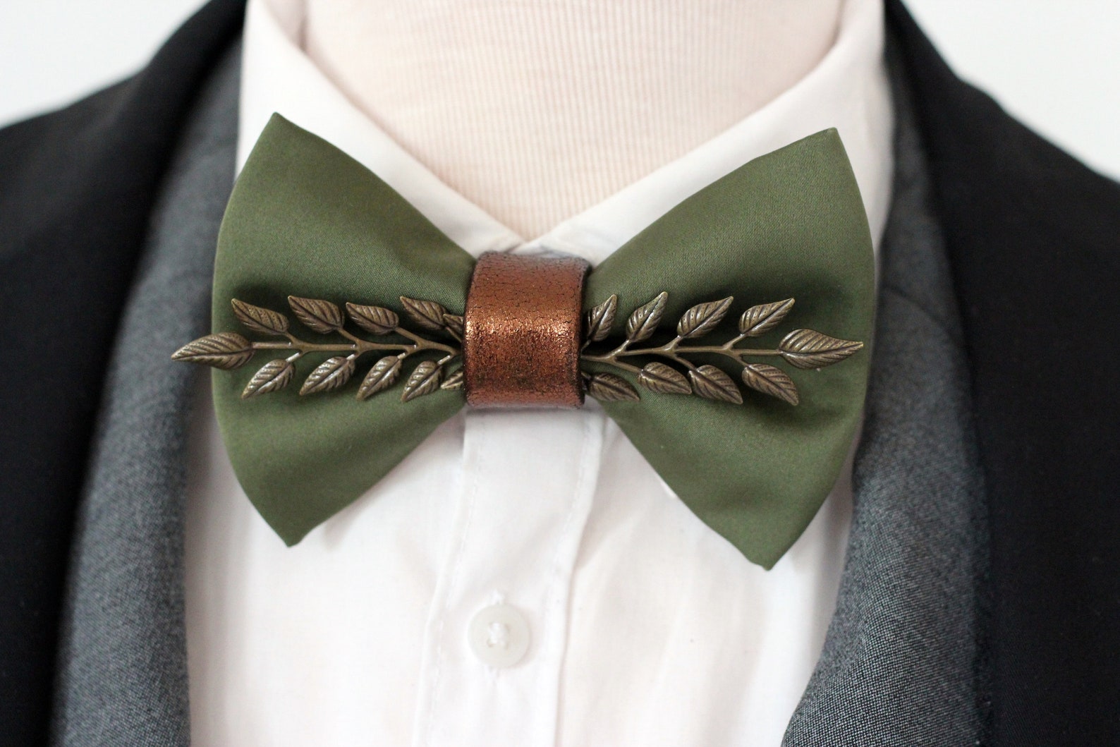 Hunters Green Satin Mens Tuxedo Bow Tie Hunters Green Rust Etsy