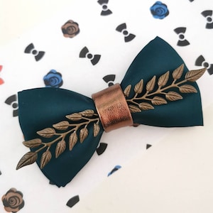 Unique Emerald green satin bow tie, green copper formal bowties for men, hunters green wedding groom bowtie groomsmen gift boys prom suit