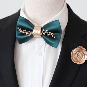 Emerald Green Satin Bow Tie, Green Formal Bowties for Men Hunters Green ...