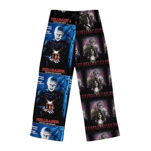 Puede incluir: Pantalones de pijama negros con imágenes de la película de terror "Hellraiser". El diseño incluye el título de la película, retratos de personajes y el lema "He'll tear your soul apart". Los pantalones tienen cintura con cordón.