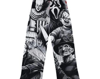 Spooky Horror Movie Women's Pajama Pants, Comfortable Sleepwear, Halloween Costume, Cozy Lounge Pants, Gift for Movie Lovers
