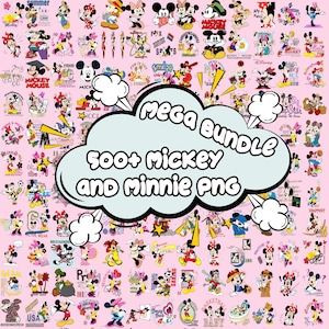 500+ Disney Mouse Mega Bundle PNG, Disney Mouse Clipart, Disney Digital Download, Cartoon Character