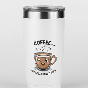 Coffee Themed Kiss-Cut Stickers, Cute Adulting Gift, Laptop Decor, Coffee Lover&#39;s Accessories, Fun Office Supplies, Eclectic Decor