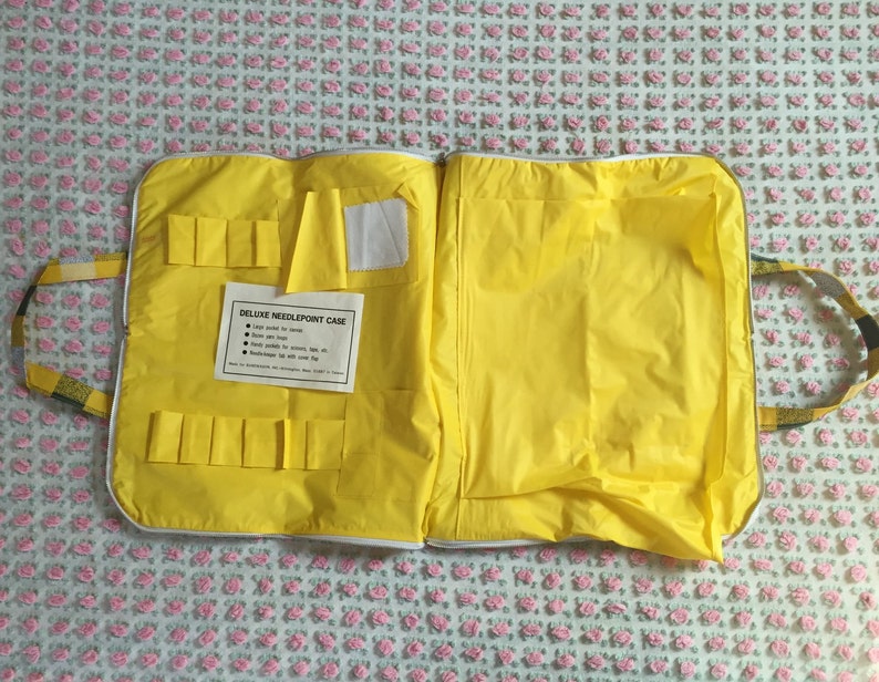 Vintage Needlepoint travel Carrying Case