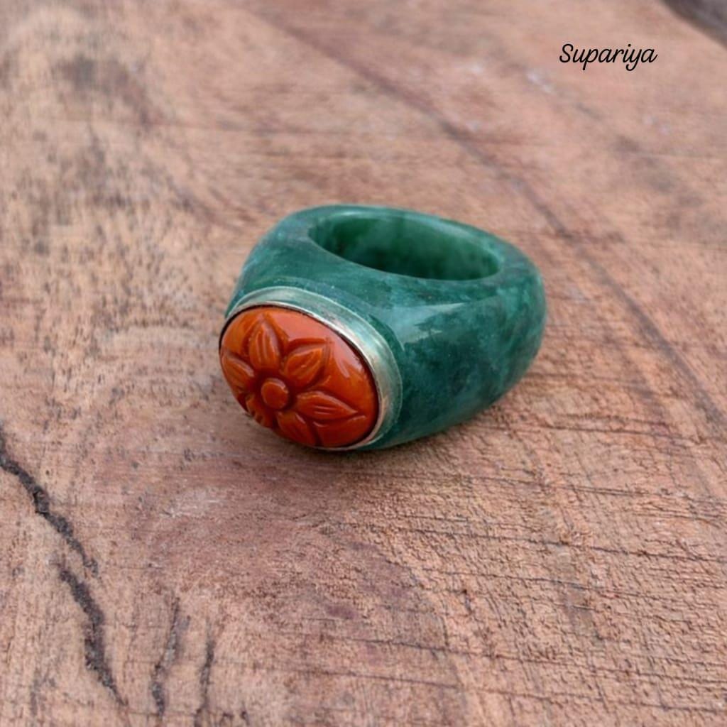carved jade hsn jade rings
