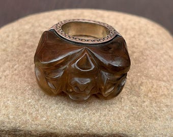 Handmade Smokey Quartz 925 Sterling Silver Ring, Genuine Jewelry