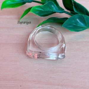 Crystal Quartz Ring: Handmade Faceted Gemstone Jewelry