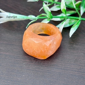 Faceted Yellow Aventurine Ring: Handmade Gemstone Jewelry