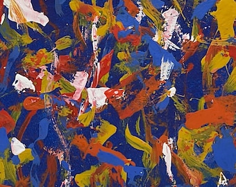 Original Abstract, Blueberry Pie Aftermath Painting Acrylic