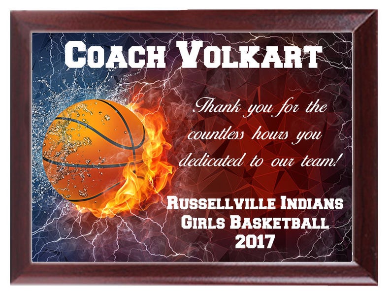 Personalized Coaches Award Plaques Sports Award Basketball Etsy