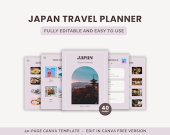 Japan Reiseplaner: Bearbeitbarer Canva-Planer (Digitaler Download, druckbar, Ipad & Mobile Größen)