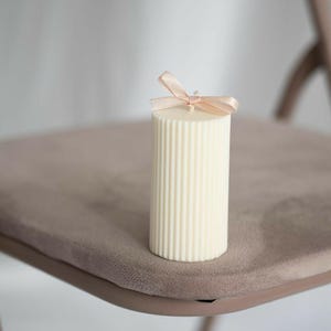 ribbed pillar candle- long lasting and stylish