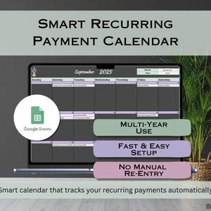 Bill Calendar Google Sheets, Monthly and Annual Budget Spreadsheet, Recurring Income and Expense Tracker Template, Personal Finance Planner