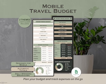 Travel Budget Planner for Google Sheets | Travel Budget Spreadsheet, Expense Tracker & Vacation Budget Planner
