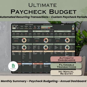 Paycheck Budget Spreadsheet for Google Sheets, Monthly Budget by Paycheck, Digital Budgeting Template, Biweekly Financial Planner