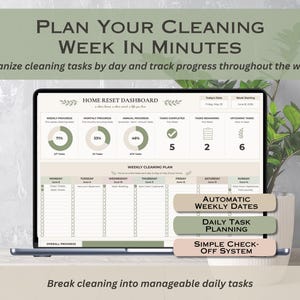 Cleaning Planner for Google Sheets, Digital Home Cleaning and Maintenance Tracker, Household Chore and Cleaning Schedule Spreadsheet